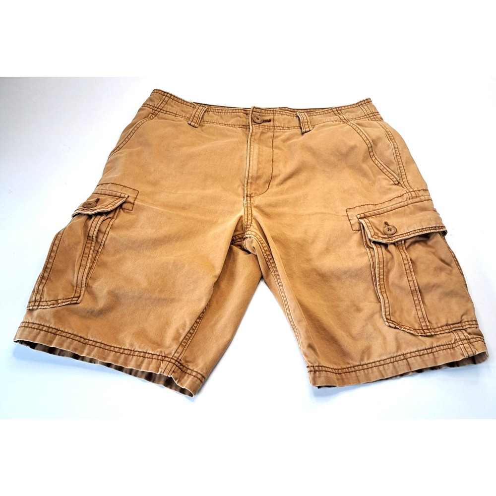 Old Navy Cargo Shorts Men's 32x10 Tan Y2K Grunge‎ Hiking Outdoors Gorp Skate